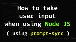 How to take User Input using Prompt Sync in JavaScript Node JS