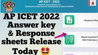 AP ICET 2022 Answer key & Response sheets Released today at 6PM🤩/How to check APICET 2022 Answer Key