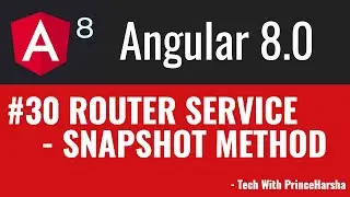 30.Angular 8 Tutorials - Snapshot method of Router service