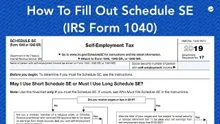 How to Fill out Schedule SE (IRS Form 1040)