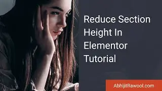 Reduce Section Height In Elementor Tutorial