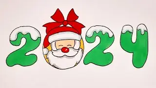 Как нарисовать НОВОГОДНИЕ ЦИФРЫ 2024