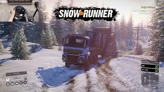 MAN TGS480 6X6 Coiled Tubing Trailer Delivery - SnowRunner | Logitech G29 gameplay