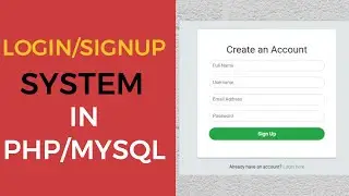 Login/Signup System in PHP Mysqli | PHP Tutorial