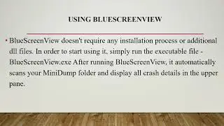 How to use Blue Screen Viewer.