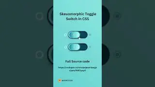 Skeuomorphic Toggle Switch in CSS || #animation #css #threejs #coding #developer #cssanimation