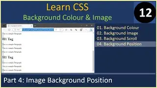 Background | Part 4 - Background Image Position | CSS Tutorials #12