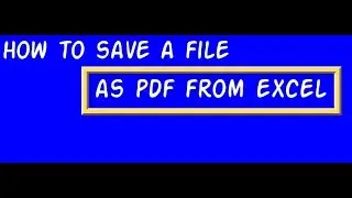 how to save excel file as pdf