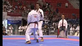 Team Kumite semi final Jayme Sandall BRA vs Stan Tio CAN 1st match
