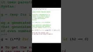 Generator comprehension in python #shorts #pythonshorts #pythongeneratorcomprehension #pythoncoding