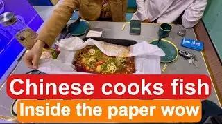 HOW CHINESE COOK FISH INSIDE THE PAPER IN XINJIANG | food hacks | pashto vlog 3