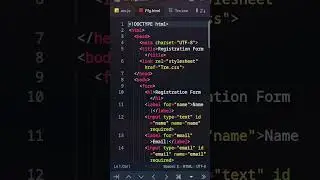 Make registration form in HTML CSS #viral #shorts #youtubeshorts #html #css