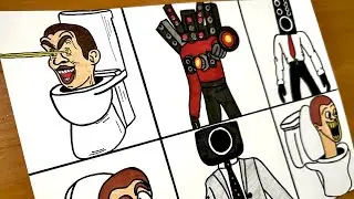 DRAWING SKIBIDI TOILET 🚽😲 ALL MAN | Skibidi Toilet Drawing Tutorial