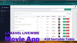 Laravel Livewire Tutorial Create Movie Website #28 Add Sortable Columns and Make Beautiful Table