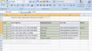 How to color alternate columns in excel 2013 or 2010