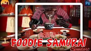 How I created a foodie Samurai eating just ramen| Speedart tutorial | Photoshop manipulation