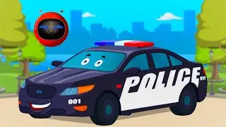 Police Car Animated Vehicle | Transport Formation Videos for Babies