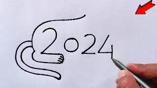 Tiger Drawing | how to draw tiger from number 2024 | number drawing