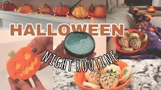 COZY HALLOWEEN/FALL NIGHT ROUTINE 🎃 | Apple Cider, Baking, Clean With Me ✨