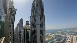 Palm Island and Marina Skyscraper View from Balcony | Dubai Life