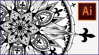 How to draw a MANDALA in ADOBE ILLUSTRATOR - Speedpaint (easy tutorial)