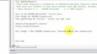 Lesson 33.1 SQL Server Select Statements in VBA