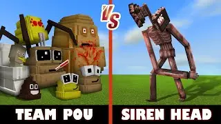 Pou (Bou's Revenge) vs. Siren Head | Minecraft (L Siren Head?)