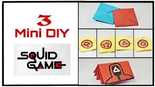 3 DIY - Squid Game Crafts Ideas /Paper Ddakji/Endless card/ Mini Notebook