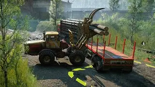 SnowRunner - Phase 8 DLC Update Kirovets K700 Loading Logging In Trailer Mercedes NG 2636