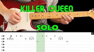 KILLER QUEEN - Guitar lesson - Guitar solo (with tabs) - Queen - fast&slow