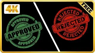 Approved and Rejected stamp on screen black screen video effect