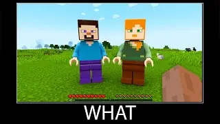 Minecraft wait what meme part 304 realistic minecraft Lego Steve and Alex