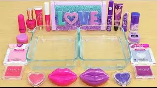 ASMR Satisfying Slime, #pinkvspurpleMakeup, #eyeshadowslime  #asmrentertainment #satisfyingslime