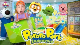 BANG BENT PLAYING AT PORORO PARK INDONESIA PLAYGROUND | INDOOR PLAYGROUND | ASMR MUKBANG PORORO FOOD