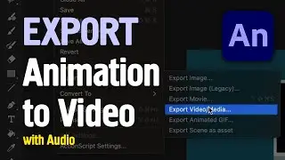 Export Video with Audio in Adobe Animate | Turorial for 1 min