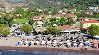 Beach Bar- Greece ( 4K Drone Footage) Malibu Anaxos