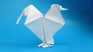 How to make a rooster out of paper  Origami birds