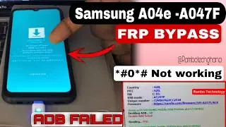 Samsung A04e FRP Bypass Android 13, A042F Google Account Remove | Download mode New 2024