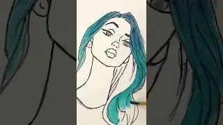 Blue Hair Coloring 💙 #art