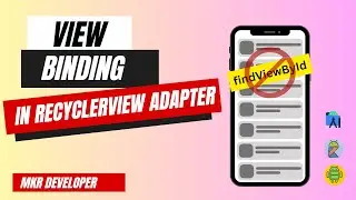View Binding in RECYCLERVIEW ADAPTER in Android Studio | Kotlin.