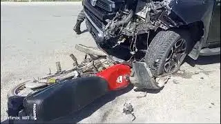 Dangerous Accident Of Toyota Revo with Bike At Shahpur Dam Fatehjang Attock 9/3/2024