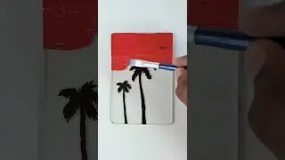 Sunset scenery glass painting 🌴😅 