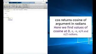 How MATLAB cos gives Cosine of arguments in radians