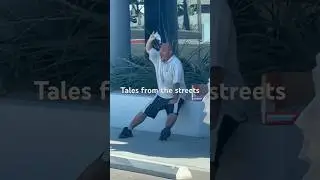 Homeless man tries to keep cool in the 115 degree weather