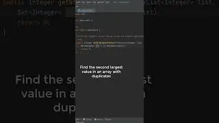 Find the 2nd largest value in an array with duplicates #java #interview #questions #questionanswer