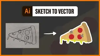 SKETCH TO VECTOR in ILLUSTRATOR -  simple workflow (1 min tutorial)