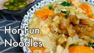 Singapore Hor Fun Noodles | wok hei rice noodles in egg gravy