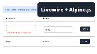 Laravel Livewire: Table Inline Edit - Full Row or One Column