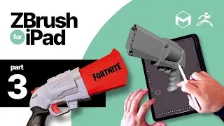 ZBrush for iPad 2024 — part 3: how-to make a nerf gun — using hard surface modeling techniques