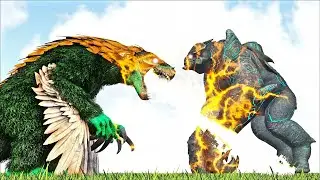 HYBRID XANTHOTHANATOS VS LEATHERBACK CATEGORY 4 KAIJU (ARK SURVIVAL EVOLVED BATTLE)